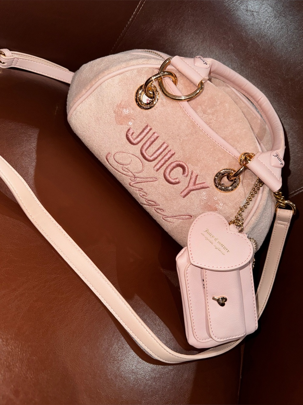 NWOT Juicy Couture Juicy Angel Satchel Pink Clay Y2K Purse